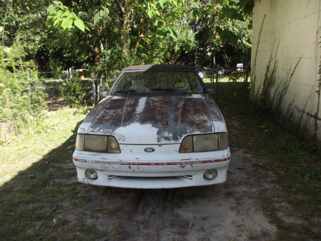 1987 White Ford Mustang Convertible