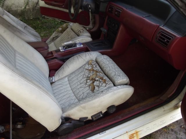 1987 White Ford Mustang Convertible