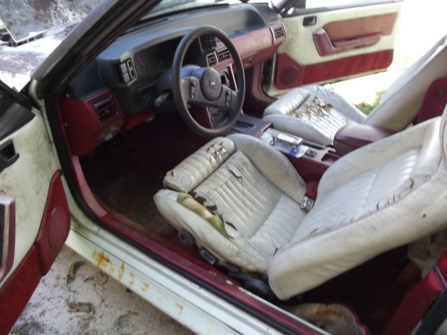 1987 White Ford Mustang Convertible
