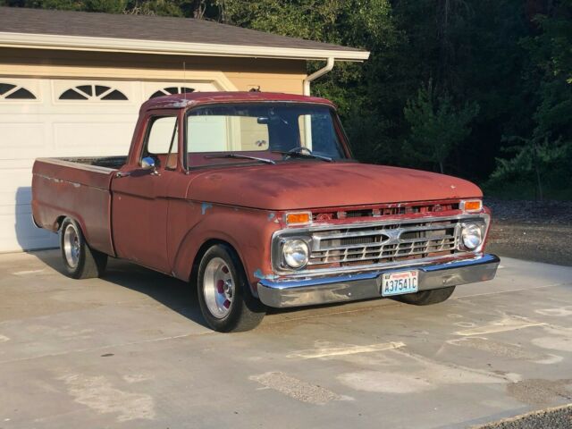 1965 Red Ford F-100 Standard Cab Pickup