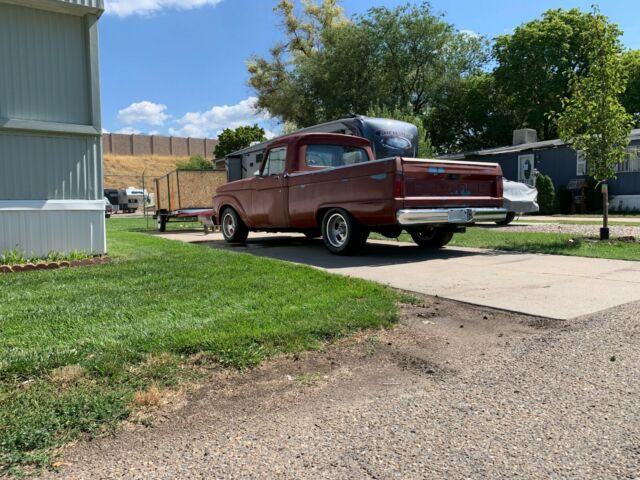 1965 Red Ford F-100 Standard Cab Pickup