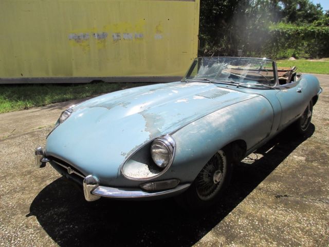 1968 Blue Jaguar E-Type Convertible