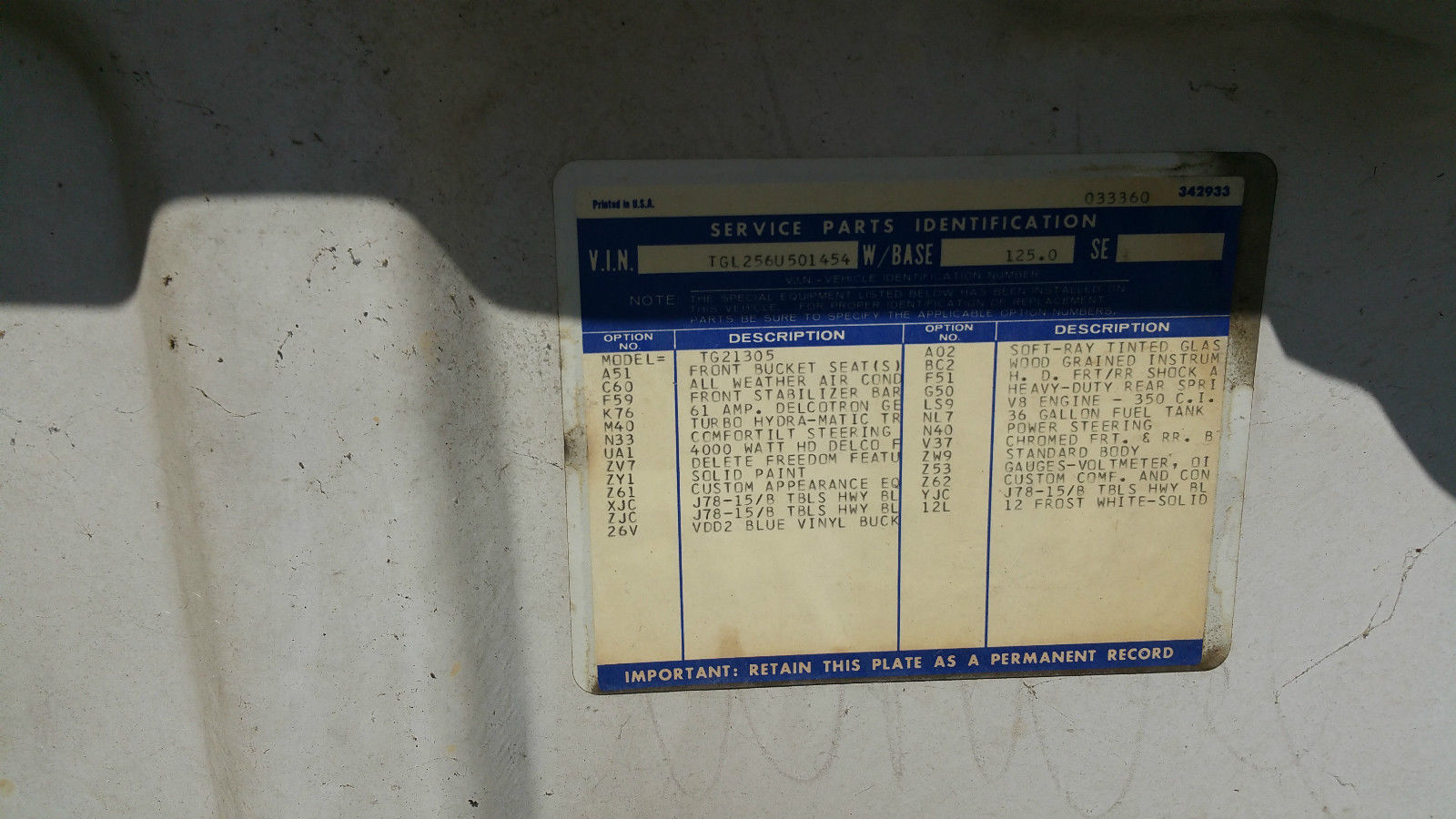 1976 White GMC Vandura Van