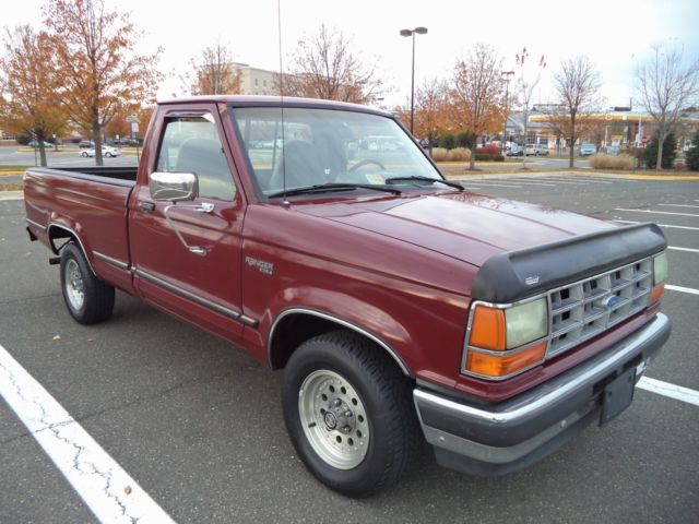1991 Burgundy Ford Ranger Standard Cab Pickup