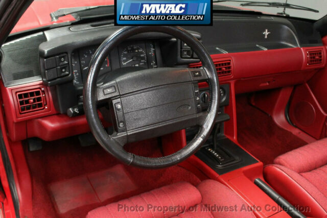 1991 Red Ford Mustang Convertible