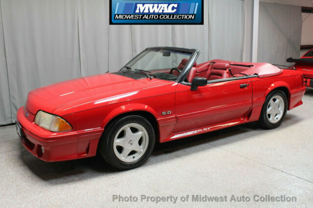 1991 Red Ford Mustang Convertible