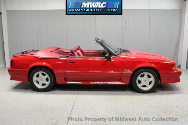1991 Red Ford Mustang Convertible