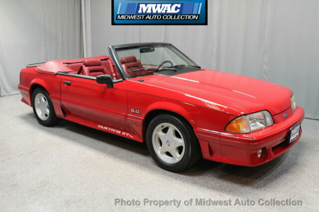 1991 Red Ford Mustang Convertible