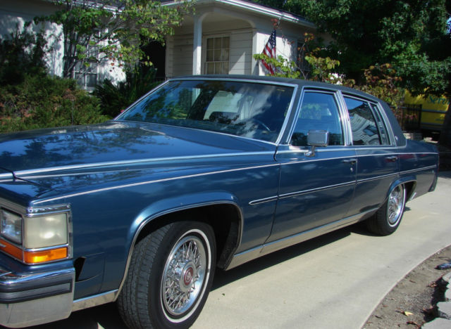 1987 Blue Cadillac Brougham Sedan