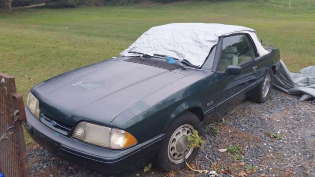 1990 Green Ford Mustang Convertible