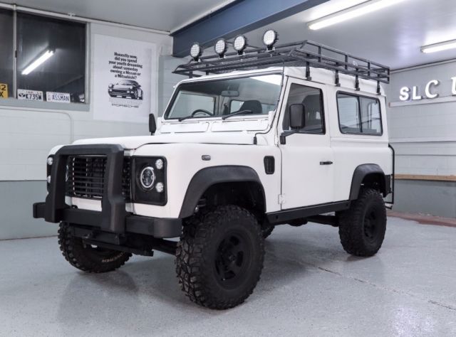 1990 White Land Rover Defender