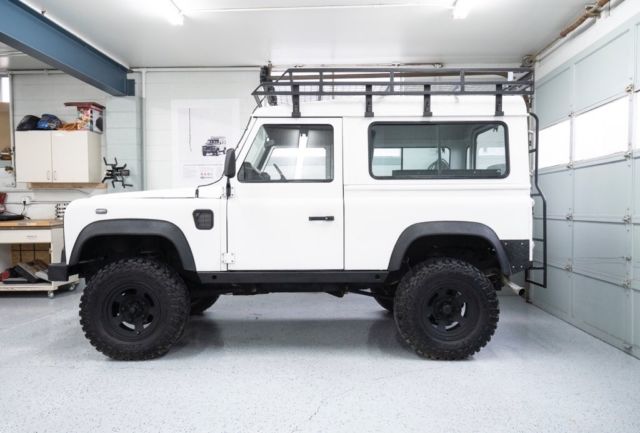 1990 White Land Rover Defender