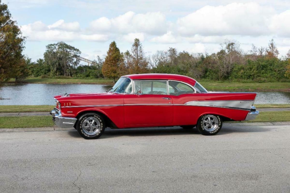 1957 Red Chevrolet Bel Air/150/210 Hardtop