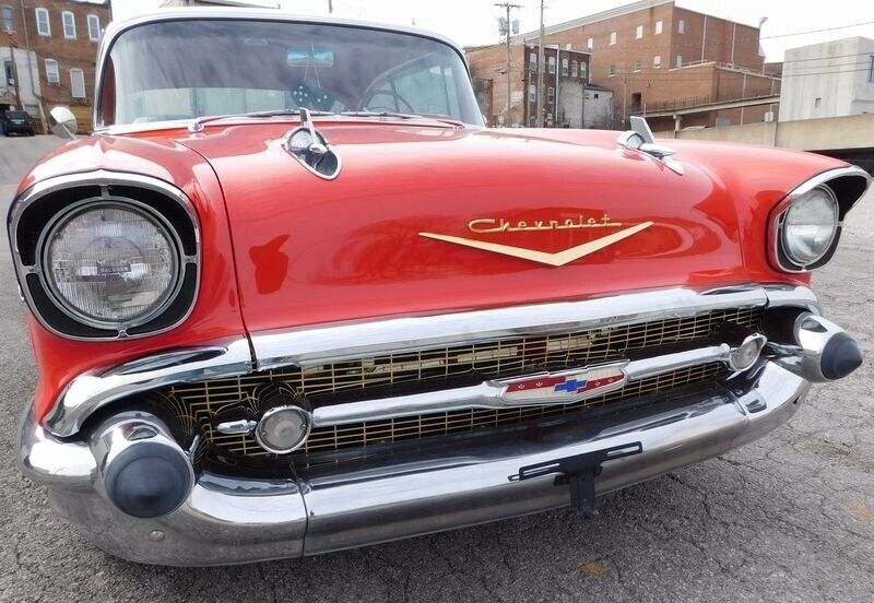 1957 Red Chevrolet Bel Air/150/210 2 Door