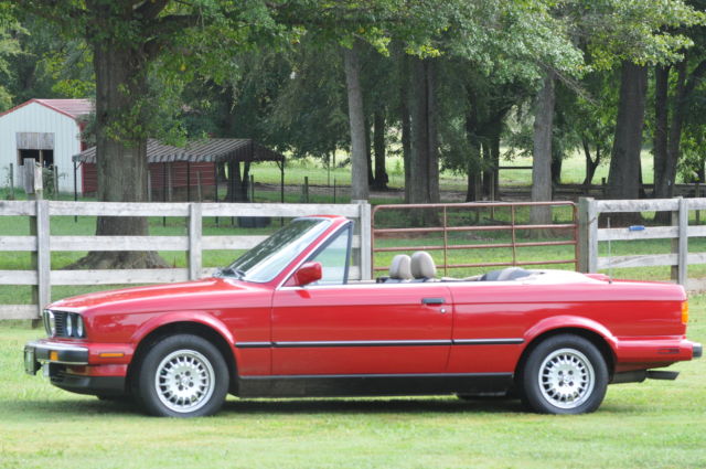1989 Red BMW 3-Series Convertible