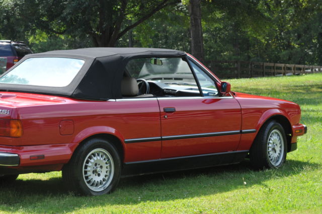 1989 Red BMW 3-Series Convertible