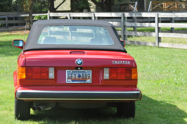 1989 Red BMW 3-Series Convertible