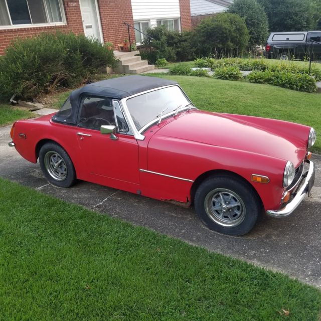 1970 Red MG Midget Convertible