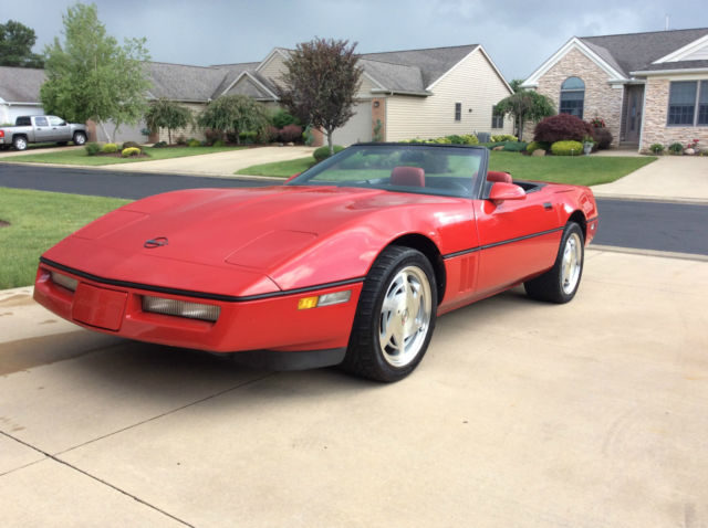 1989 Red Chevrolet Corvette Convertible