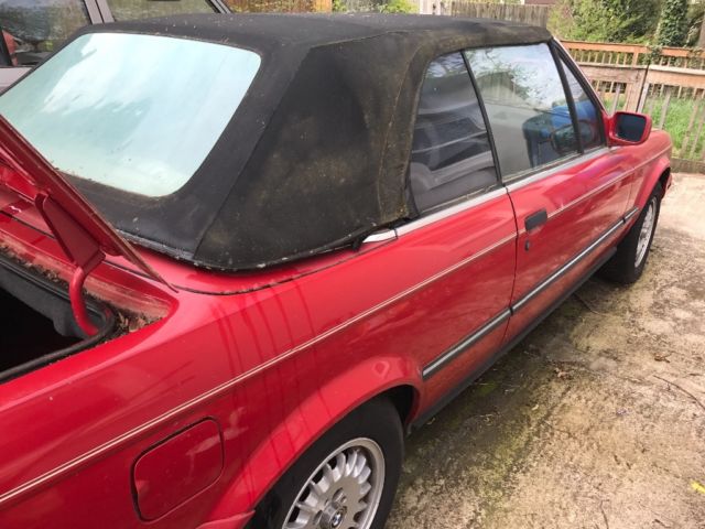 1989 Red BMW 3-Series Convertible