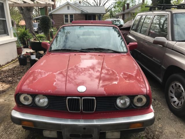 1989 Red BMW 3-Series Convertible