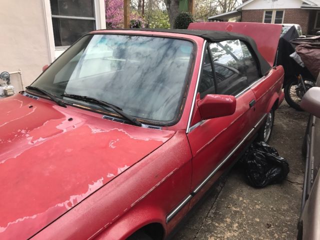 1989 Red BMW 3-Series Convertible