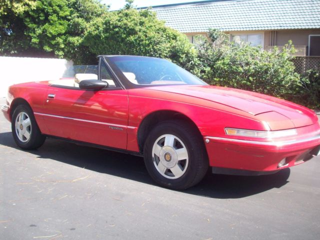 1990 Red Buick Reatta Convertible