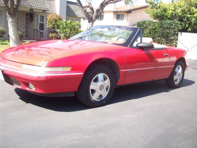 1990 Red Buick Reatta Convertible