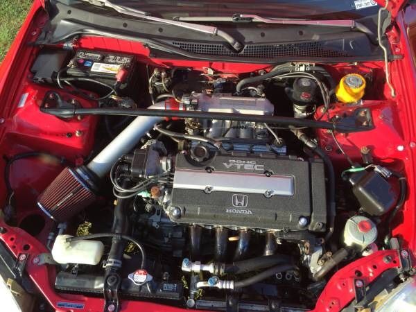 1994 Red Honda Del Sol Convertible