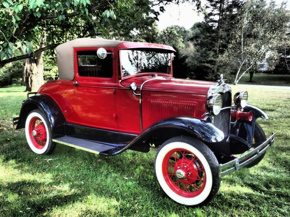 1930 Red Ford Model A 2 Door Coupe
