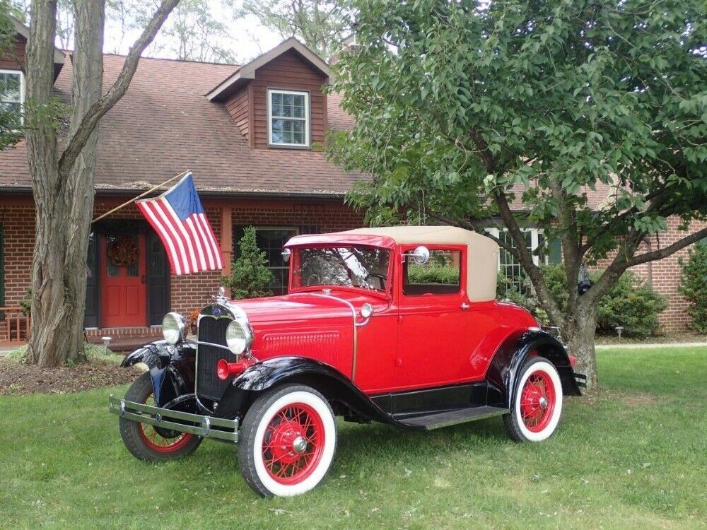1930 Red Ford Model A 2 Door Coupe