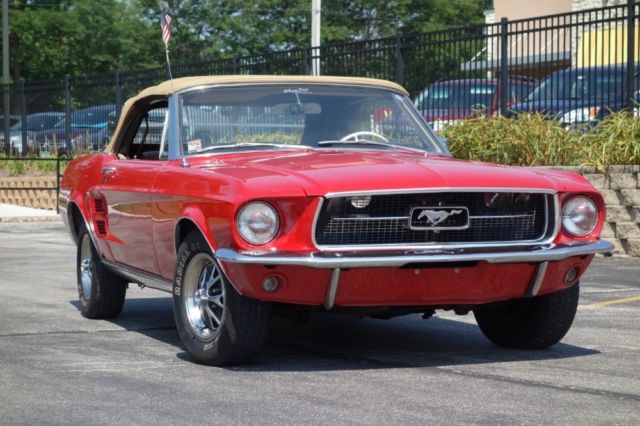 1967 Red Ford Mustang Convertible