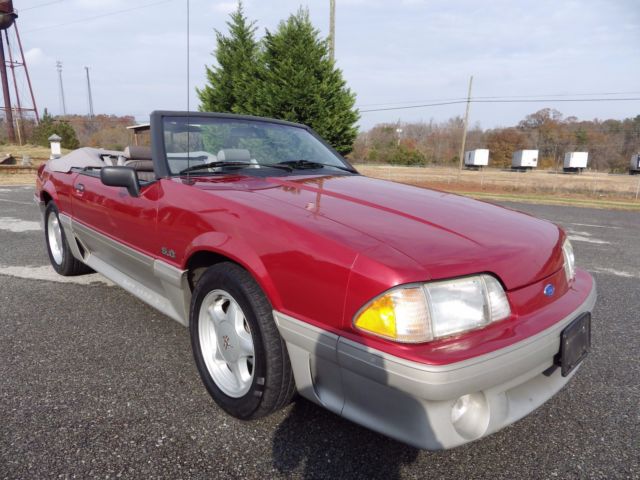 1992 Red Ford Mustang Convertible