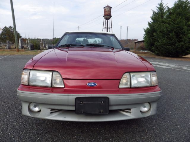 1992 Red Ford Mustang Convertible