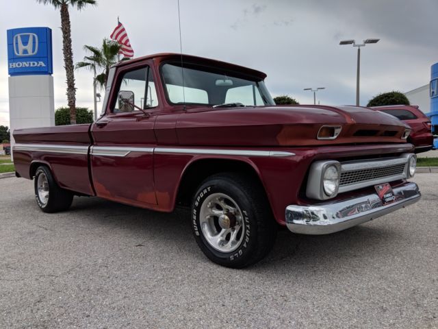 1966 MAROON Chevrolet C-10 Standard Cab Pickup