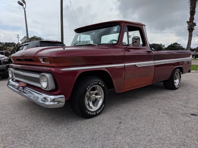 1966 MAROON Chevrolet C-10 Standard Cab Pickup