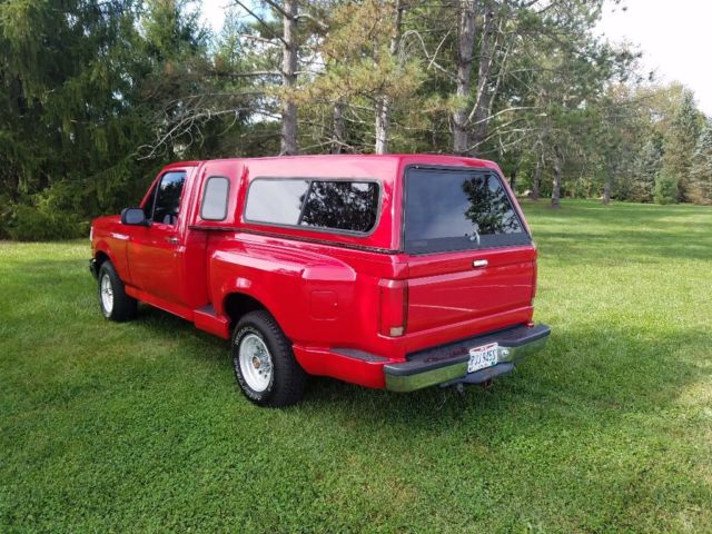 1992 Red Ford F-150 Regular cab short bed flareside