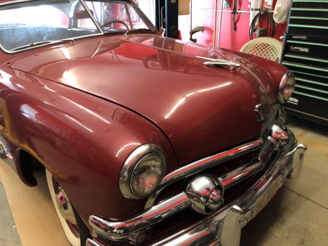 1951 Burgundy Ford Victoria 2 Dr HT