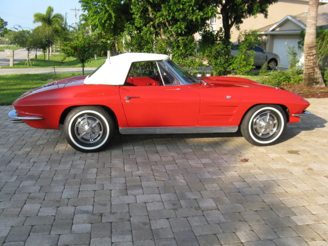 1963 Red Chevrolet Corvette Convertible