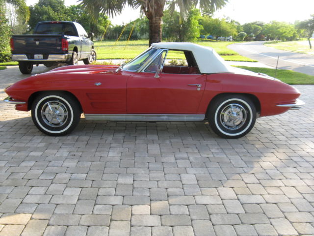 1963 Red Chevrolet Corvette Convertible