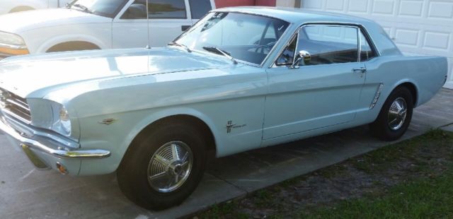 1965 Powder Blue Ford Mustang 2 door coupe
