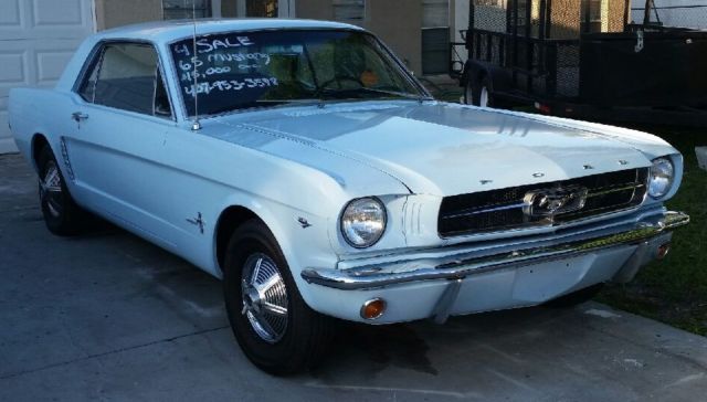 1965 Powder Blue Ford Mustang 2 door coupe