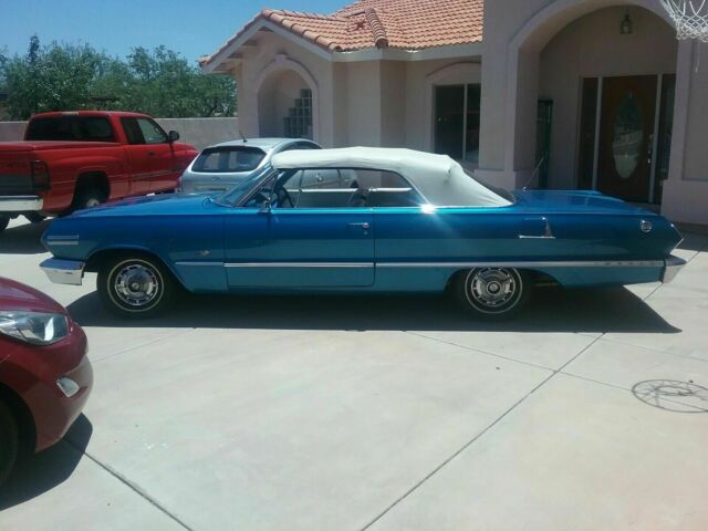 1963 Blue Chevrolet Impala Convertible