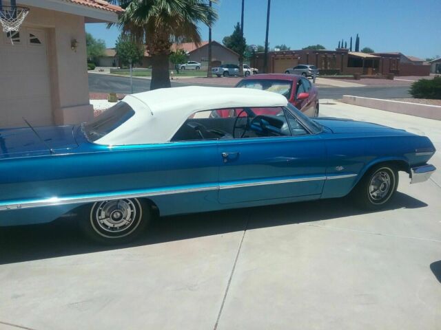 1963 Blue Chevrolet Impala Convertible