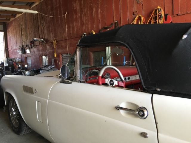 1956 White Ford Thunderbird Convertible