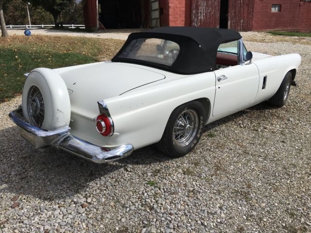 1956 White Ford Thunderbird Convertible