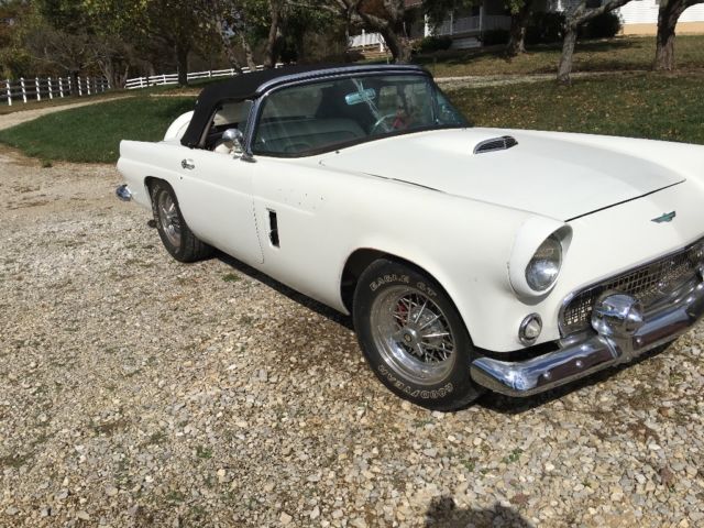 1956 White Ford Thunderbird Convertible