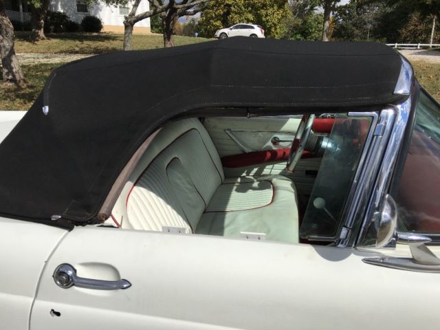 1956 White Ford Thunderbird Convertible