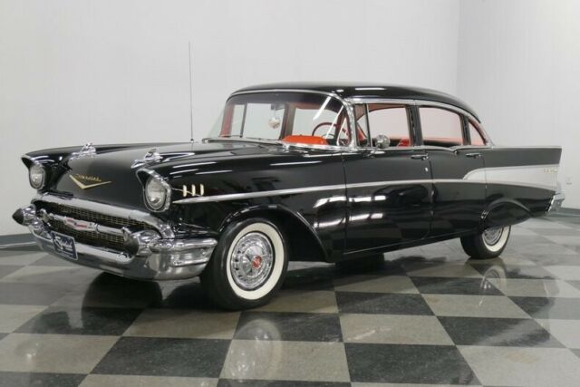 1957 Black Chevrolet Bel Air/150/210 Sedan