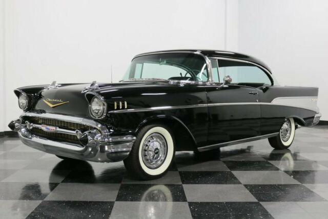 1957 Black Chevrolet Bel Air/150/210 Hardtop